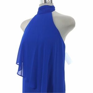 Laundry By Shelli Segal Blue Halter Prom Dress